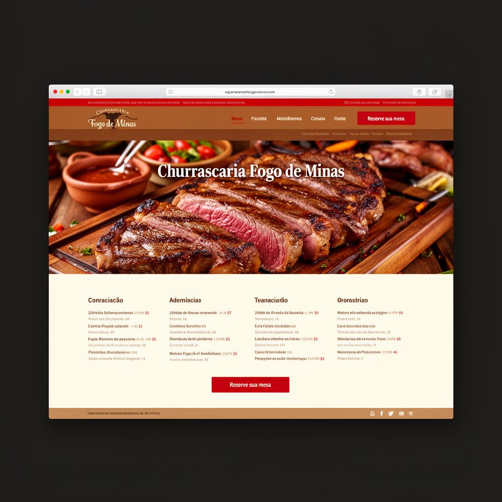 Site criado para Churrascaria Fogo de Minas